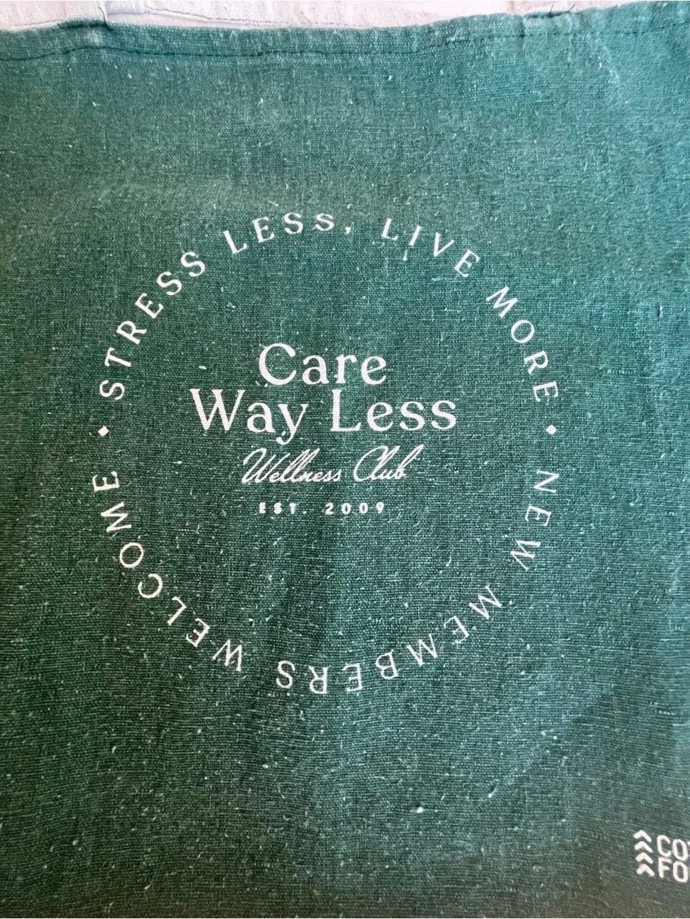 Care way less wellness club green canvas